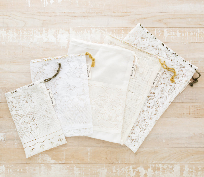 Upcycled Lace Produce Bags