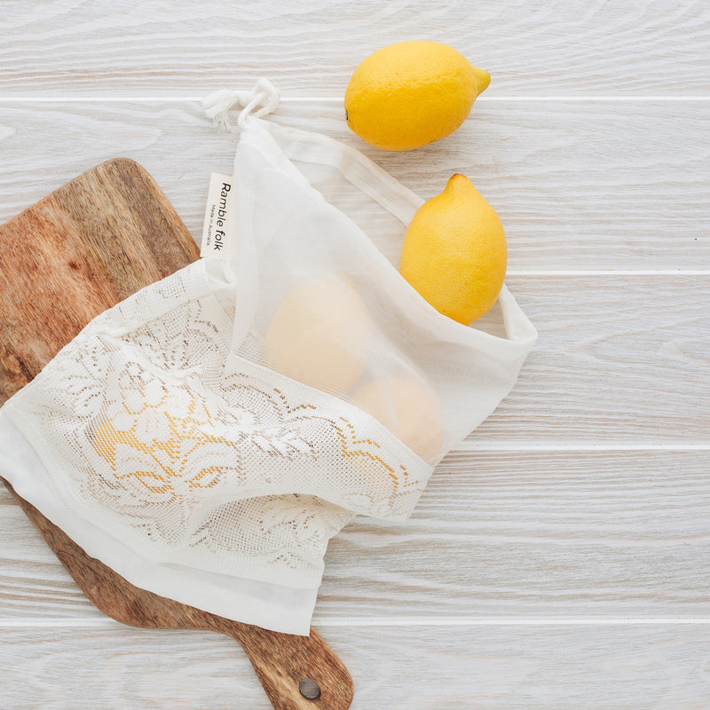 Upcycled Lace Produce Bags