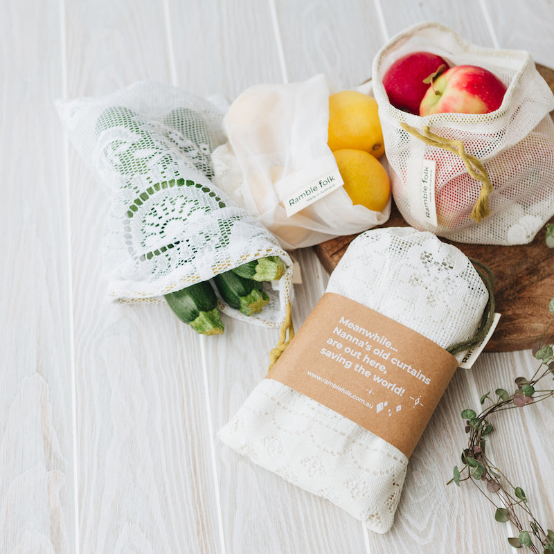 Upcycled Lace Produce Bags